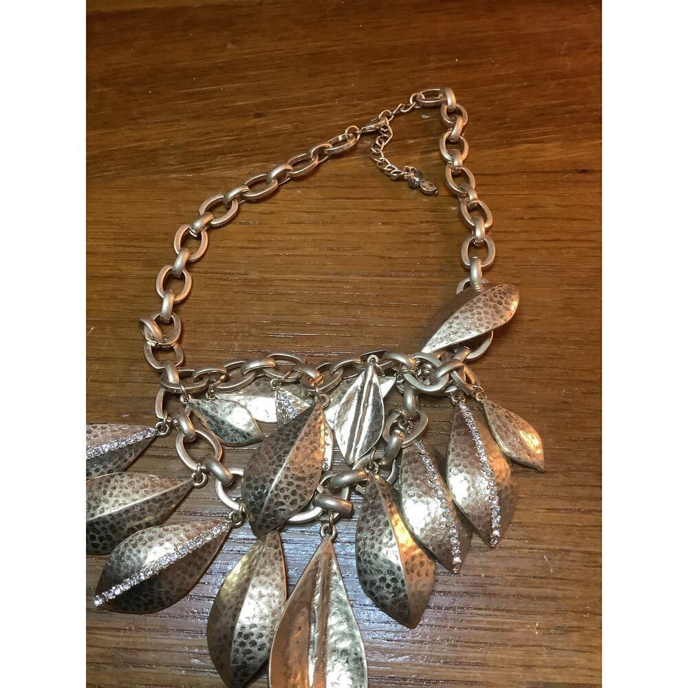 Statement Leaf Rhinestone‎ Necklace